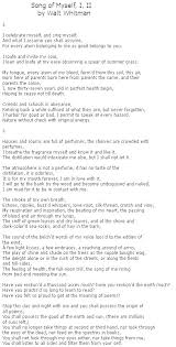 Song Of Myself The Best Poem I Ve Ever Read In My Whole Life This Is Just A Small Sample But Read The Whole Thing Best Poems Sample Essay Songs