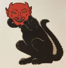 Buy vintage hannya demon mask japanese retro devil oni aesthetic sweatshirt: Vintage Halloween Cat Devil Die Cut Decoration Halloween Collector Com