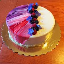 Mirror Glaze Cake With Fresh Fruit On It Love This One Sweets Cake Mirror Cake Cake