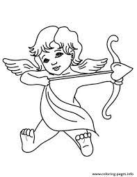 Valentine's day cupid coloring page. God Of Love Cupid Valentines Coloring Pages Printable