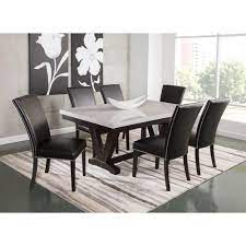 Acme furniture gasha dining table, white marble/walnut. Cayman Dining Room Dining Table 4 Chairs Caymandr Conn S