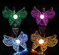 Rechargeable LED Strobe Baton Glowing Butterfly Angel Wings Devil Lamps Champagne Light Flash Stick Wine Service Bottle Sparkler