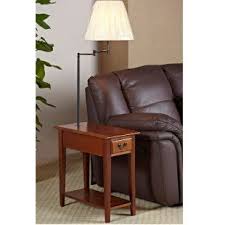 Chairside Oak End Table With Swing Arm Lamp Www Hayneedle Com Oak End Tables Leick Home End Table With Lamp