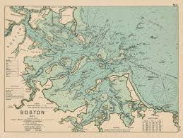 Boston Harbor Ma Colored Nautical Chart