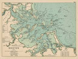 boston harbor ma colored nautical chart