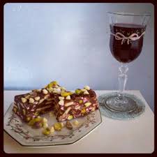 Chocolate Crunch Cake With Marshmallows And Pistachios From My New Peggy Porschen Book Accompanied By A Glass Of The Family Chocolate Crunch Crunch Cake Food