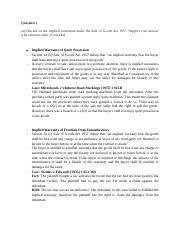 The sale of goods act 1957 (soga): Law Homework 11 27 Question 1 A Discuss On The Implied Warranties Under The Sale Of Goods Act 1957 Support Your Answer With Relevant Cases 10 Course Hero