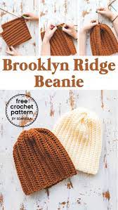 Easy Crochet Hat Brooklyn Ridge Beanie Hat Free Pattern Sewrella Easy Crochet Hat Crochet Hats Crochet Beanie Pattern
