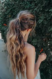 High Ponytail Bohemian Hairstyle For Long Hair With A Braid Messy And Easy Beac In 2020 Boho Hairstyles For Long Hair Braids For Long Hair High Ponytail Hairstyles