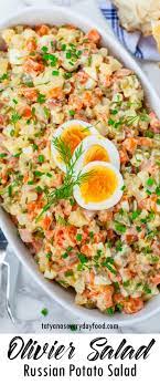 Olivier Salad Recipe Russian Potato Salad Video Tatyanas Everyday Food Recipe Salad Recipes Tatyana S Everyday Food Best Salad Recipes