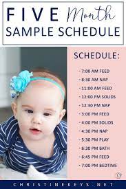 Five Month Sample Schedule Use This Great Sample Baby Sleep Schedule To Get Your Baby Into A Grea Baby Zeitplan Baby Monat Fur Monat Baby Futterung Zeitplan