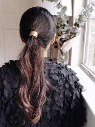 Ponytail Holder Ponytail Jewelry Bun Holder Hair Cuff Brass Pony Tail Cover Gold Ponytail Dance Hairstyles Hair Cuffs Metallic Hair