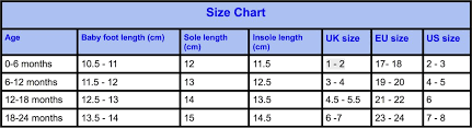 Leather Baby Shoes Size Chart Hippofeet