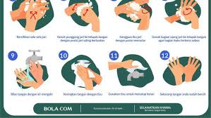 Basahi tangan, gosok sabun pada telapak tangan kemudian usap dan gosok kedua telapak tangan secara lembut dengan arah memutar. Berita Infografis Cara Mencuci Tangan Yang Benar Untuk Mencegah Penularan Virus Corona Covid 19