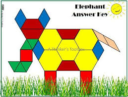 Pattern Block Zoo Animals Elephant Pattern Blocks Animal Puzzle Math