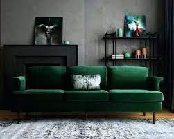 Dark Green Sofa And Grey Walls Wikie Cloud Design Ideas Green Sofa Living Room Green Living Room Decor Green Sofa