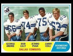 1968 Topps Retro Card In Color George Andrie Bob Lilly Jethro Pugh And Larry Cole Dallas Cowboys Players Nfl Dallas Cowboys Dallas Cowboys
