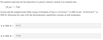 Δg = δg⁰ + rt ln q. Solved The Equation Represents The Decomposition Of A Gen Chegg Com