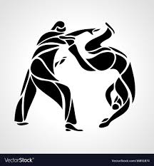 Judo Or Aikido Martial Arts Vector Logo Label Badge With Two Fighters Download A Free Preview Or High Quality Adobe Il Pictogram Aikido Martial Arts Fighter