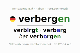 Спряжение verbergen | формы, примеры, переводы, значения, речевой вывод |  Netzverb Словарь