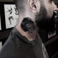 Beautiful Black Tattoos By Andre Albuquerque Neck Tattoo For Guys Neck Tattoo Wolf Neck Tattoo