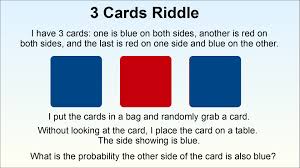 Can You Solve The 3 Cards Probability Riddle Riddles Probability Solving