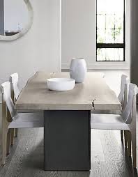 Landscape Live Edge White Washed Wood Dining Table Reviews Cb2 Minimalist Dining Room Interior Design Dining Room Modern Dining Room