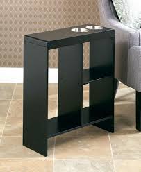New Narrow Space Saving Side End Table Drink Holder Storage Furniture Bar Shelf End Tables Shelf Furniture Shelving