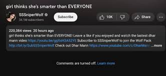 The community was leaving many hate comments, SSsniperwolf cant take it  (emotional) : rJacksFilms