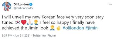 @londonoli via instagram, oli london via youtube. British Influencer Oli London Reveals He Now Identifies As Non Binary Korean Daily Mail Online