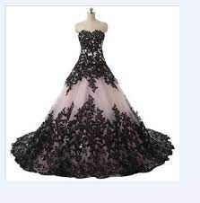 Black And Pink Wedding Dress Lace Applique Bridal Gown Custom Size 2 20 Lace Wedding Dress Vintage Halloween Wedding Dresses Gothic Wedding Dress
