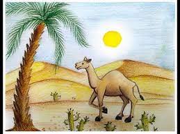 First, you can take a light appearance with the pencil. How To Draw Scenery Of Desert With Camel Youtube