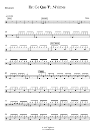 Premier single de son deuxième album studio intitulé mon cœur avait raison. Drums Sheet Music Est Ce Que Tu M Aimes Very Easy Level Gims