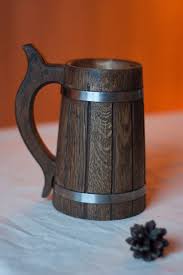 Wooden Beer Mug 0 7 L 23oz Natural Wood Handmade By Oakwoodwork Wooden Beer Mug Beer Wood Mugs