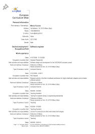 Datele personale, postul vizat, experienţa profesională, educaţie şi. How To Download Europass Cv