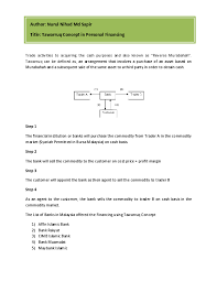 Bank muamalat personal loan sameday loan! Pdf Tawarruq Concept In Personal Financing Nur Kasih Abdullah Academia Edu