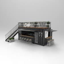 20ft Container Cafe 3d Model Container Shop Container Cafe 20ft Container