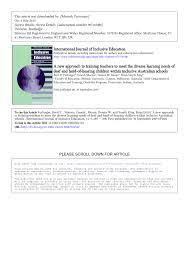 Pdf A New Approach To Training Teachers To Meet The Diverse Learning Needs Of Deaf And Hard Of Hearing Children Within Inclusive Australian Schools