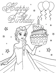 Happy birthday roses coloring page. Valentine Card Design Happy Birthday Card To Print And Color