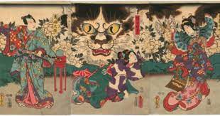 浮世絵 三代豊国 toyokuni 花野嵯峨猫魔稿 化け猫 化け猫 浮世絵 猫魔