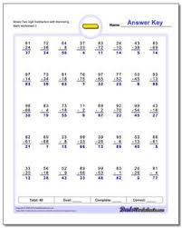 Practice 2 digit addition with no regrouping. Subtraction Worksheets Full Borrowing