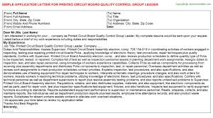 One of the biggest mistakes that job applicants make is not sending a job cover letter to go along with their resume. Quality Compliance Champion Application Letters Examples