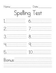 Spelling Test Template Spelling Test Template First Grade Spelling Spelling Test