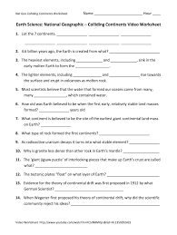 National Geographic Colliding Continents Video Worksheet Answer Key Pdf Fill Out And Sign Printable Pdf Template Signnow