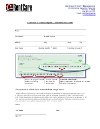 landlord direct deposit form templates at allbusinesstemplates com