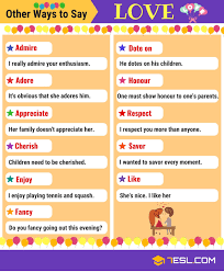 Love Synonyms 95 Synonyms For Love In English 7 E S L Learn English Words Synonyms For Love English Vocabulary Words