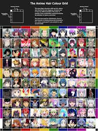Ps has been watching anime as long as she's been living. The Anime Hair Colour Grid 100 Characters With Multicoloured Hair Anime