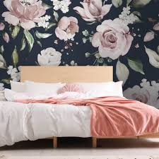 Shop furniture, lighting, storage & more! Theodore Floral Mural In Navy Large I Love Wallpaper