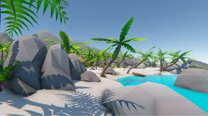 Lowpoly Tropical Island Pack 3d Model Beautiful Beach Pictures Low Poly Game Level Design