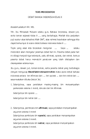 Mengawali pidato dengan bersyukur kepada tuhan. Doc Teks Moderator Debat Bahasa Indonesia Kelas X Faisal Saitama Academia Edu